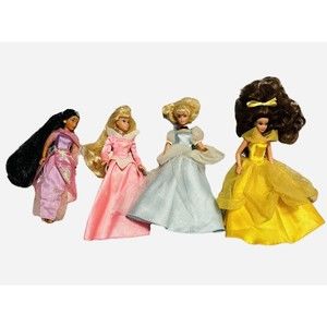 Vintage Disney Parks Store 6.5” Mini Princess Fashion Dolls - Lot of 4
